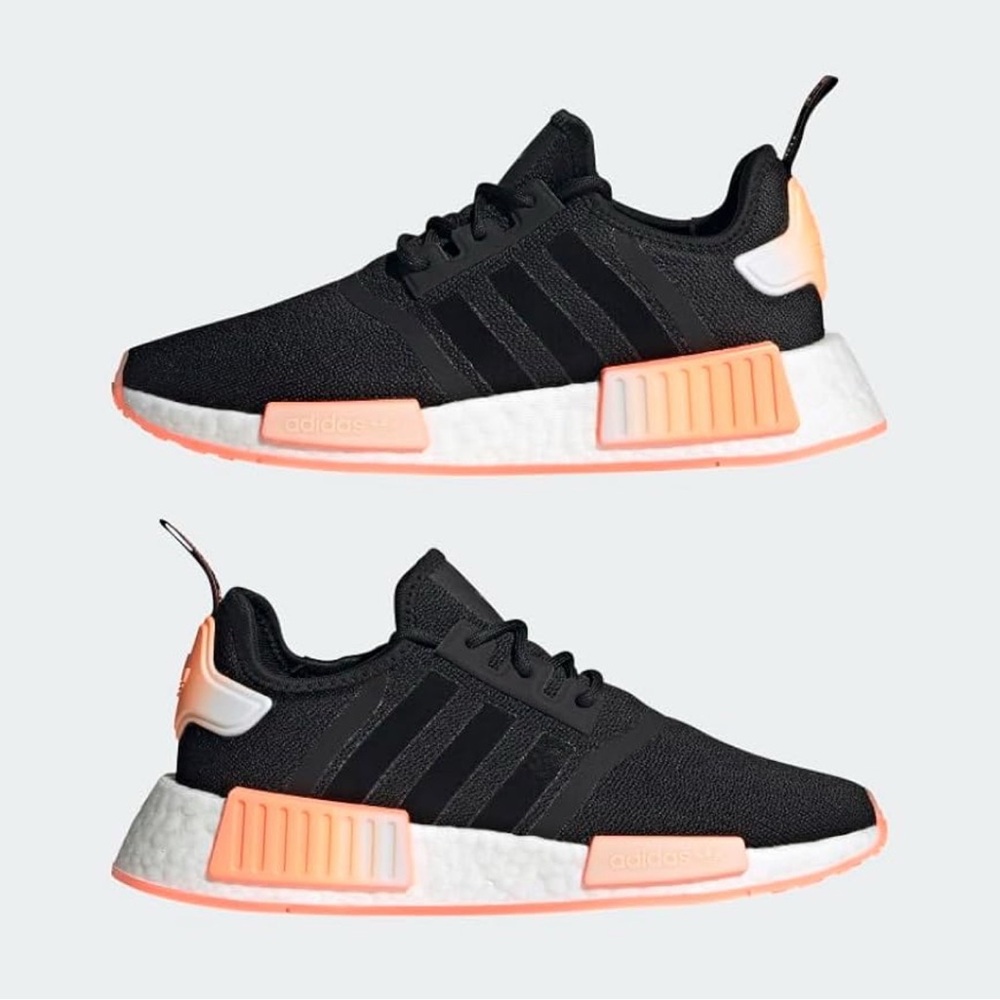 Adidas Black and Peach Sneakers
